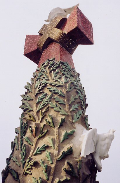 Detail of spire, Gaudi cathedral in Barcelona